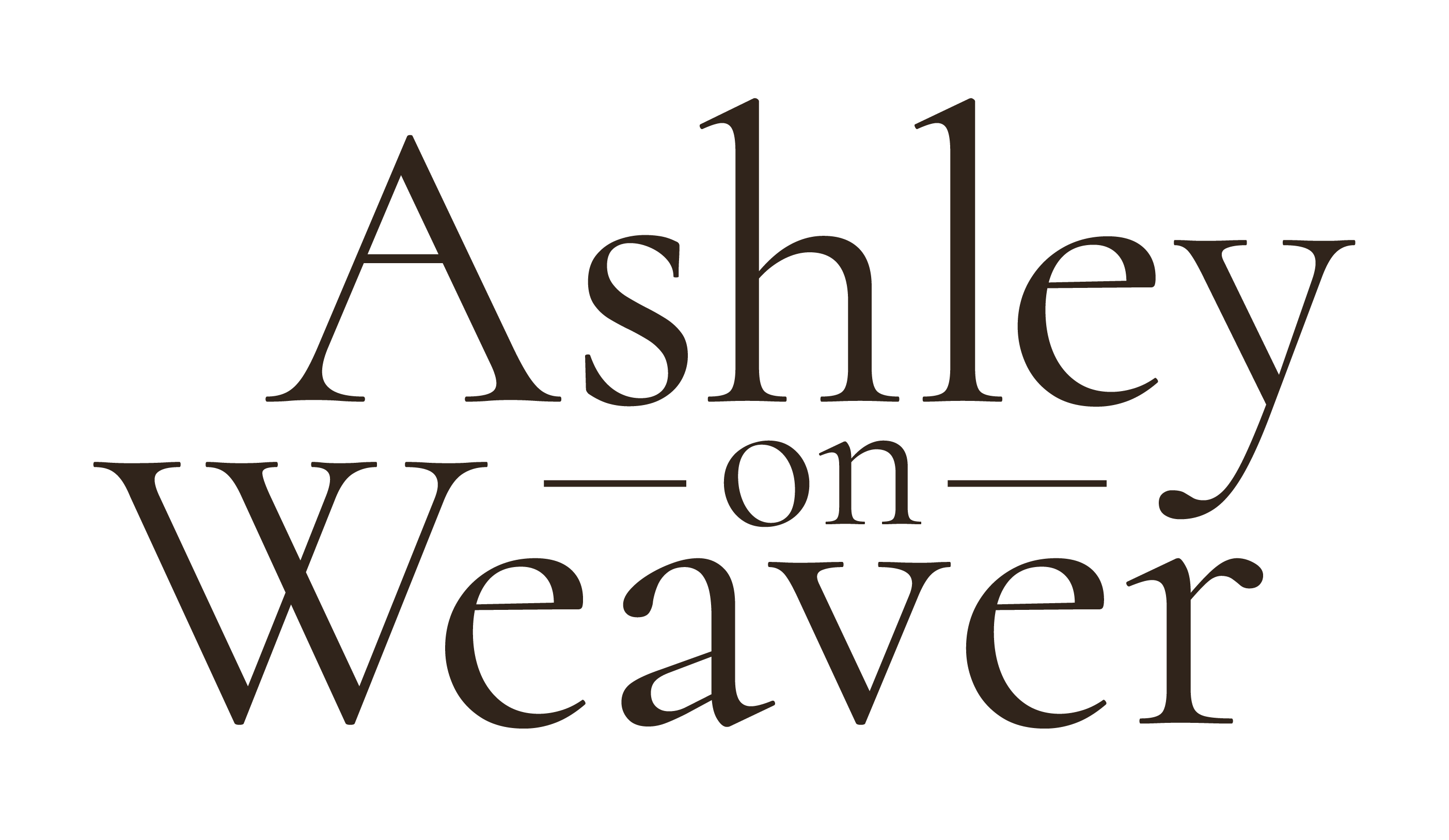 A black background with the words "Ashley Weaver" in a script font.